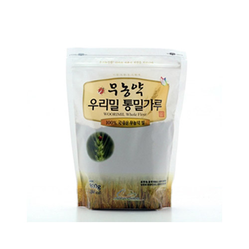 [무료배송] 무농약 우리밀 통밀가루 800g 