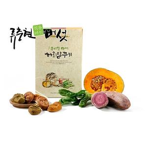 류충현 우리밀 야채하회탈 쿠키 소(15개입) 상황버섯 분말과 안동참마 분말이 혼합된 건강쿠키